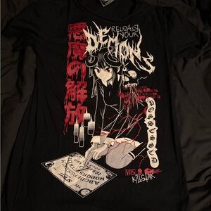 KILLSTAR black and red Tee- RELEASE YOUR DEMONS- gently used